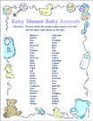 baby shower animals game